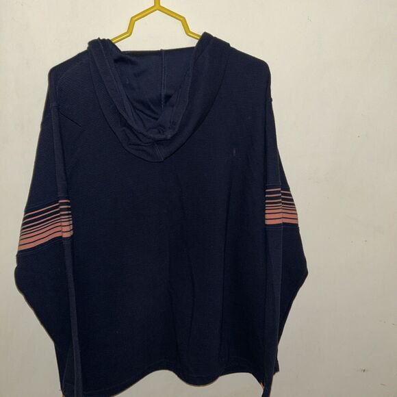 Briercreek Hooded Women’s Pullover Navy Top Orange Stripe 1/4 Zip. Pockets. 2X - Picture 6 of 6